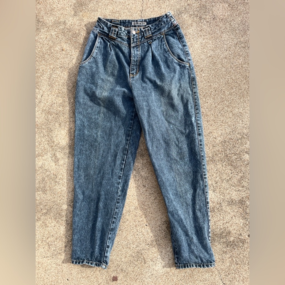 Jordache RARE Vintage 80s Acid Wash Tapered Mom Jeans